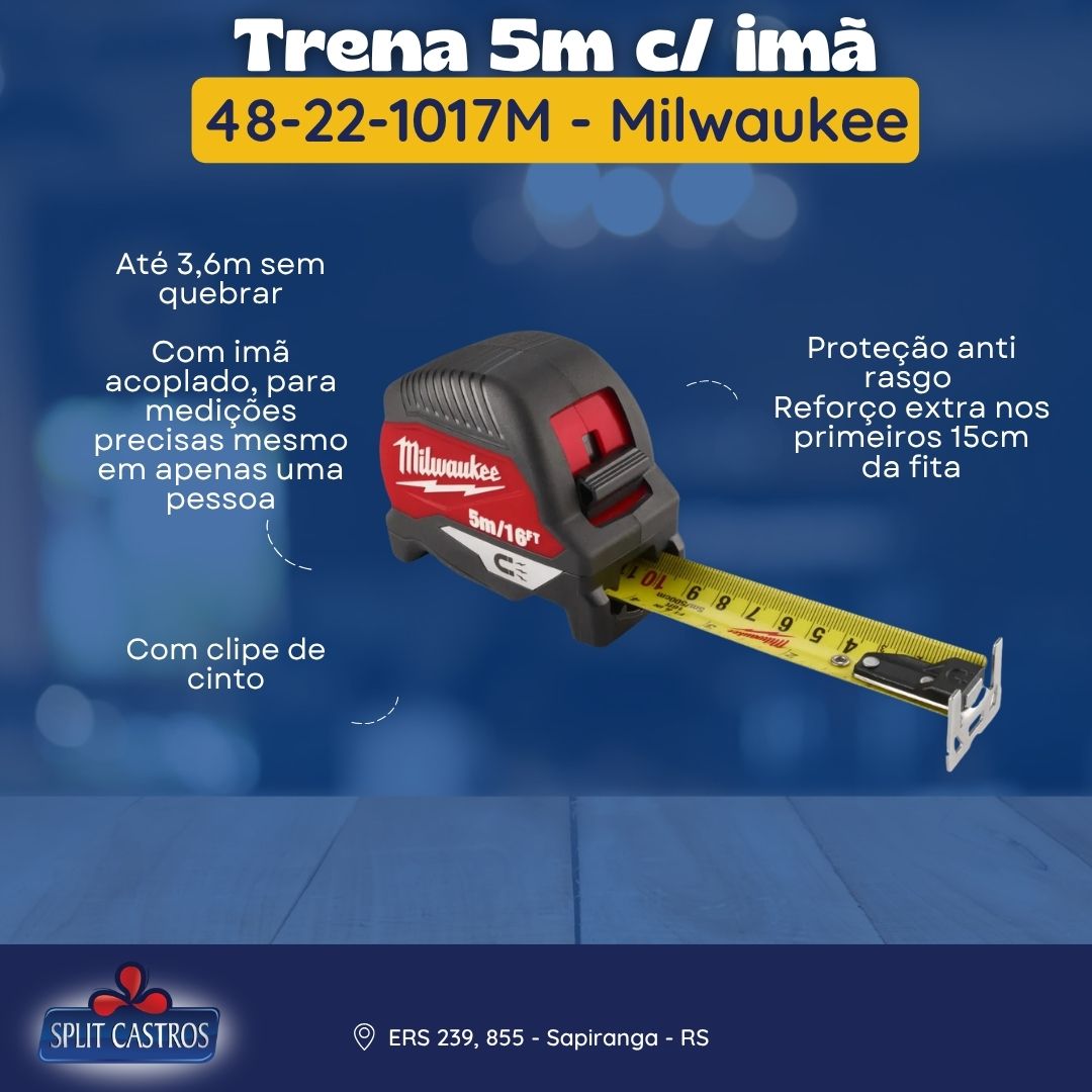Trena 5 metros com imã - Milwaukee 48-22-1017M - Imagem 10