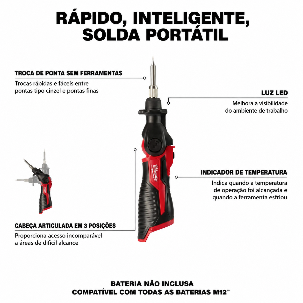 Ferro de Solda Milwaukee M12 – 2488-20 - Imagem 4