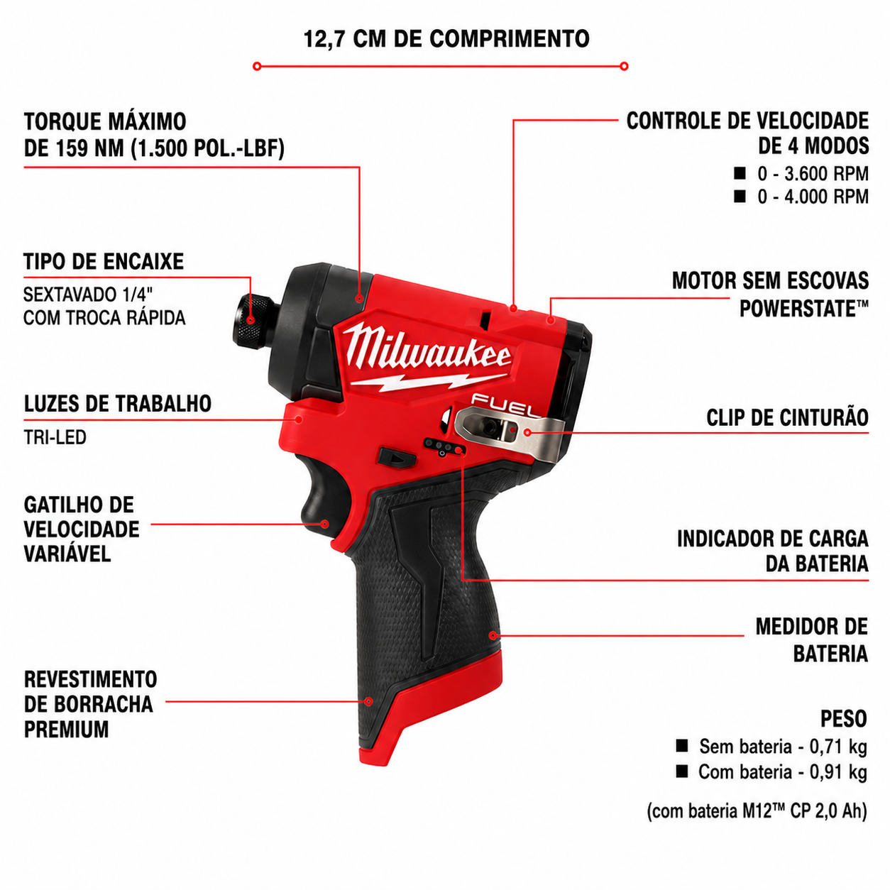 Parafusadeira Furadeira Com Impacto 1 / 2