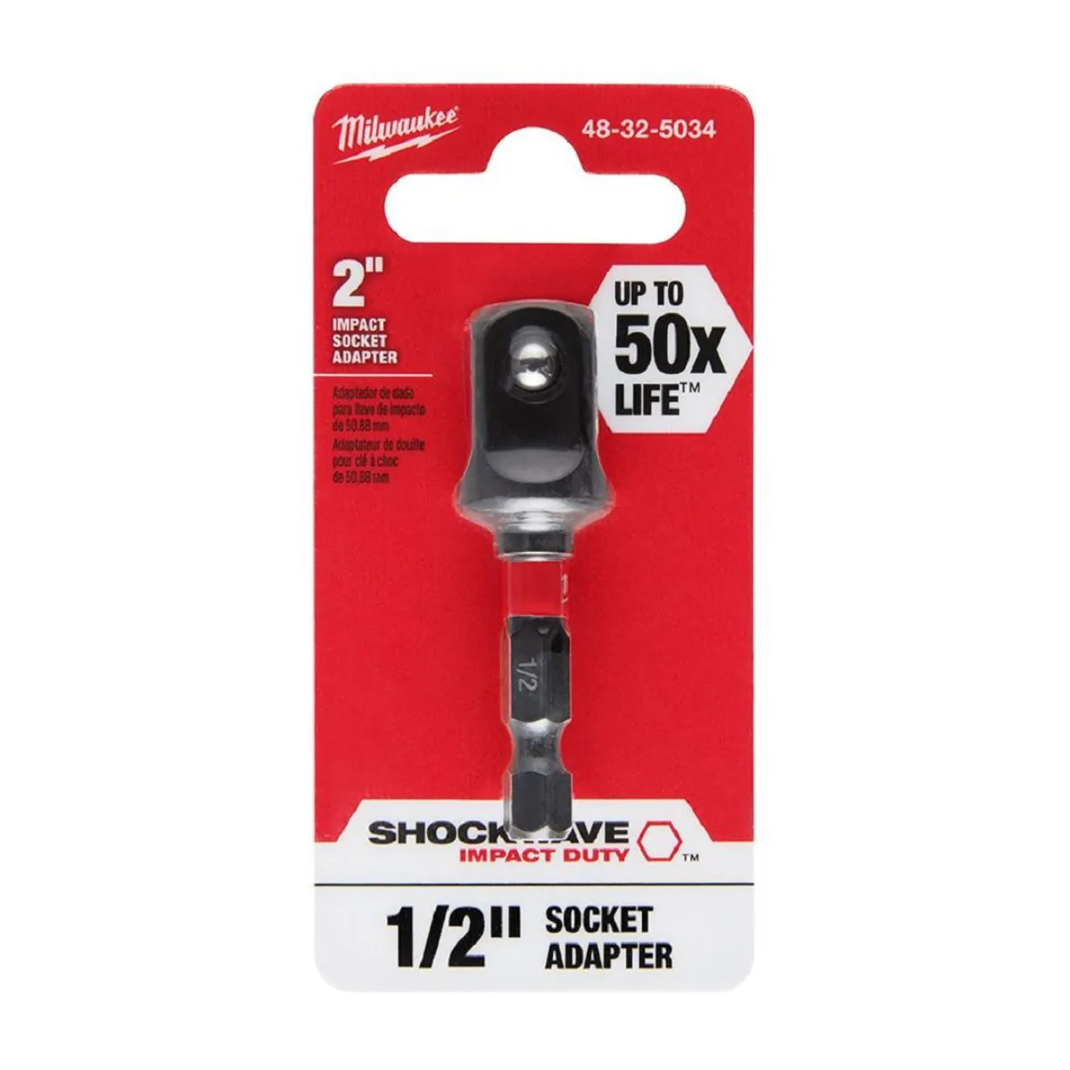 Adaptador para Soquete 1/4" Hex X 1/2" 48-32-5034 - Milwaukee - Imagem 3