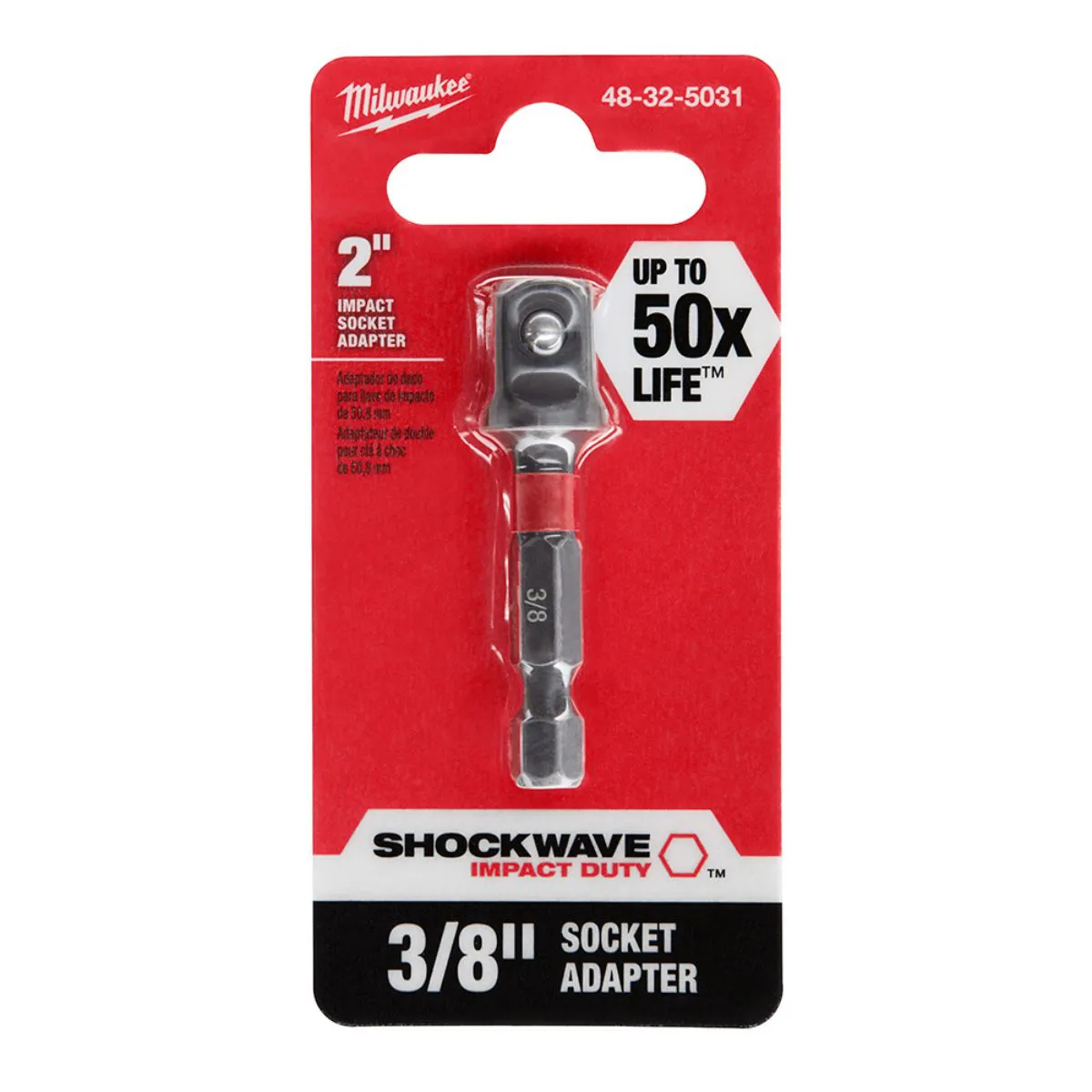 Adaptador para Soquete 1/4" Hex X 3/8" 48-32-5031 - Milwaukee - Imagem 3