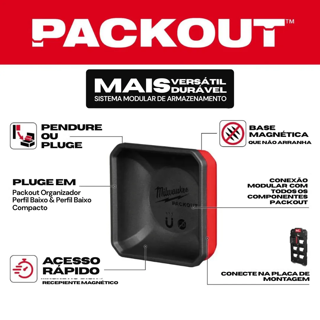 Packout Recipiente quadrado Magnético 48-22-8070 Milwaukee - Imagem 7